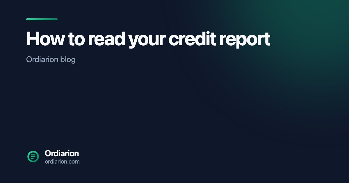 How to read your credit report