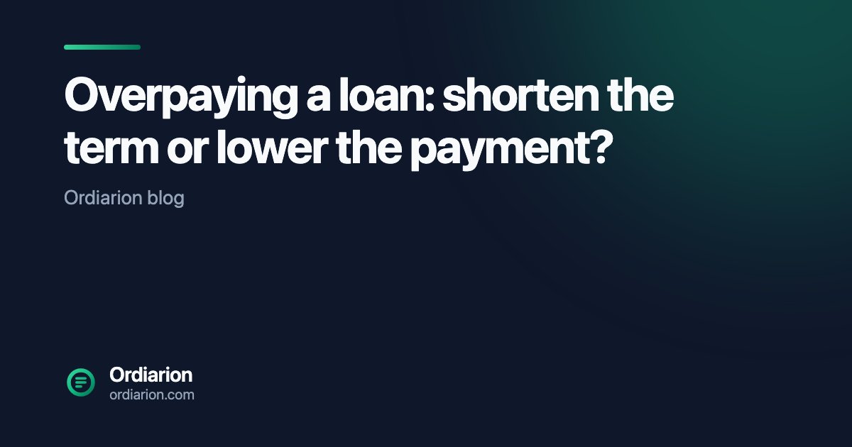 Overpaying a loan: shorten the term or lower the payment?
